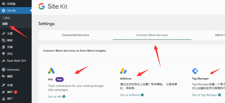 site kit 其它设置